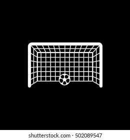 Soccer Goal Flat Icon On Black Background