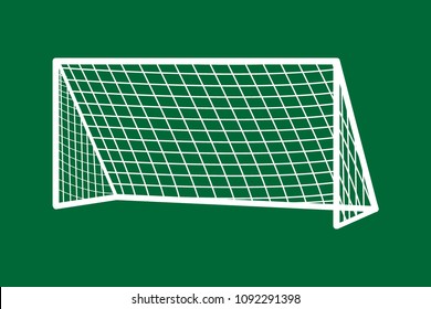 Soccer goal flat icon. Vector on background