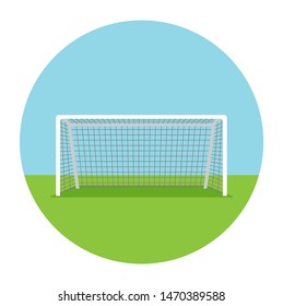 Soccer goal flat icon. Vector on background