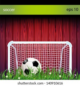 Soccer goal front view. Vector