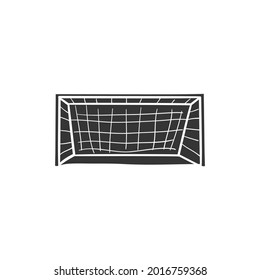 Soccer Goal Icon Silhouette Illustration. Football Sport Vector Graphic Pictogram Symbol Clip Art. Doodle Sketch Black Sign.