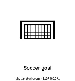 Soccer goal icon vector isolated on white background, logo concept of Soccer goal sign on transparent background, filled black symbol