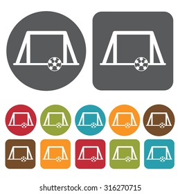 Soccer goal icons set. Vector Illustration eps10. 