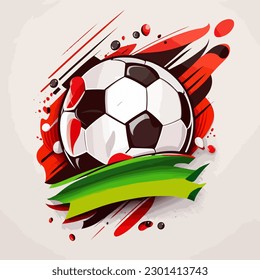 Soccer goal moment. Sports equipment symbol. cartoon vector illustration, isolated background, label, sticker