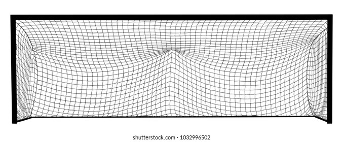 Soccer goal net construction vector silhouette illustration isolated on white background. Empty football goal. Sport equipment symbol.