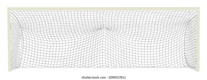 Soccer goal net construction vector silhouette illustration isolated on white background. Empty football goal. Sport equipment symbol.