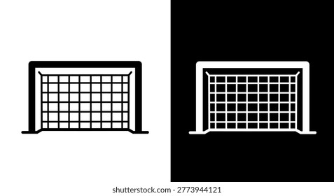 Soccer Goal Net Icon Black and White Minimalist Football Goalpost