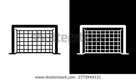 Soccer Goal Net Icon Black and White Minimalist Football Goalpost