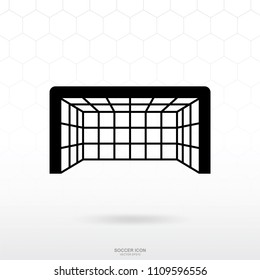 Soccer goal and net icon. Soccer football sport sign and symbol for template design. Vector illustration.