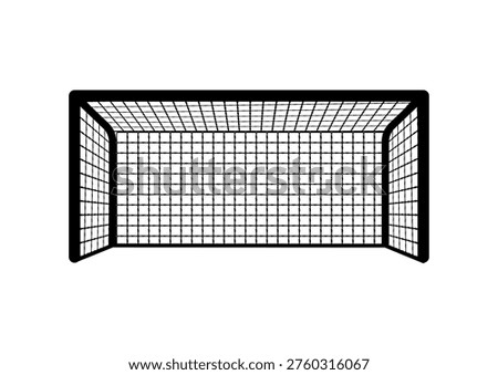 Soccer goal with net isolated on white, vector illustration
