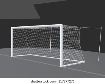 Soccer Goal With Net Stretched On Racks.