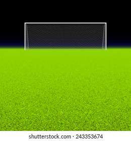 Soccer goal on black. Vector.