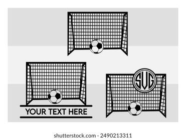 Soccer Goal Post With ball, Net, Sports, Soccer ball, Game, Goalpost Silhouette, Soccer Goal. ball, 