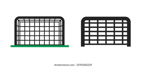  Soccer goal post icon simple pictogram graphic set, football goalpost minimal line stroke sign symbol shape isolated 