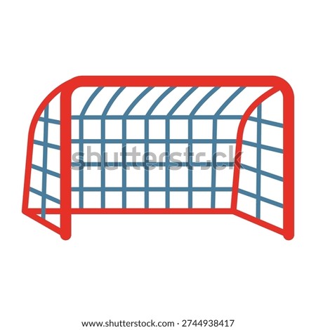 Soccer goal post and net icon for scoring concepts in sports tournaments and competitive games