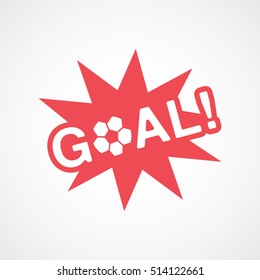 Soccer Goal Red Flat Icon On White Background