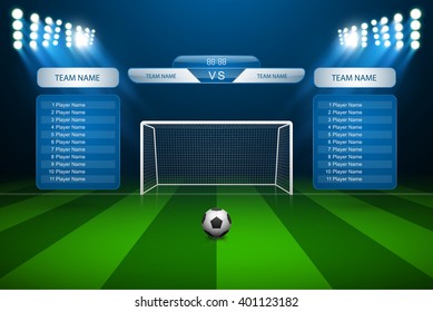 Soccer goal with scoreboard,vector