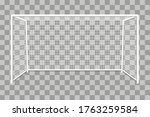 Soccer goal with shadow and net. Gate for the football field. Football. Isolated on transparent background. Vector illustration