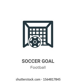 Soccer goal vector icon on white background. Flat vector soccer goal icon symbol sign from modern football collection for mobile concept and web apps design.