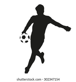 Soccer goalie, goalkeeper. Vector silhouette