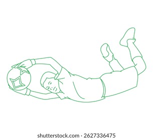 Soccer goalie saving a goal