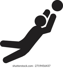 Fußball Torwart Tauchen Catch Icon, Fußball Goalie Speichern Action Symbol für Sport Interface Design