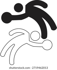 Fußball Torwart Tauchen Speichern Symbol-Set, Fußball Goalie Fang Action-Symbol in Solid und Outline-Stil