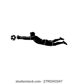 Soccer Goalkeeper Double Punch Save Silhouette