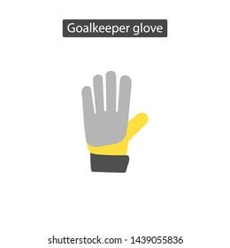 Soccer Goalkeeper Glove. Safety Hard Construction Glove Icon. Sport Accessories Collection For Info Graphics, Websites And Print Media. Vector Illustration In Flat Style.