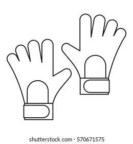 Soccer goalkeeper gloves icon. Outline illustration of soccer goalkeeper gloves vector icon for web