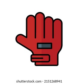Soccer goalkeeper gloves icon vector. suitable for football symbol, sport. Filled line icon style. simple design editable. Design simple illustration