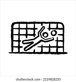 Soccer goalkeeper icon vector graphic illustration
