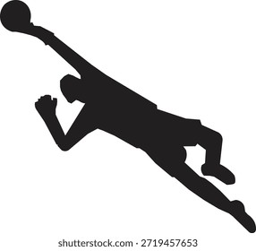Fußball-Torwart eine Hand Tauchen speichern Symbol, Fußball-Goalie Sprung Fang Action-Symbol
