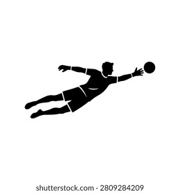 Soccer Goalkeeper One Knee Save Vector
