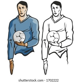 Soccer goalkeeper. Vector illustration