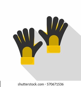 Soccer goalkeepers gloves icon. Flat illustration of soccer goalkeepers gloves vector icon for web   on white background