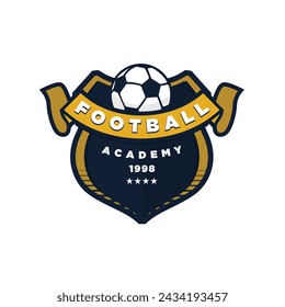 Soccer Gold color Football Badge Logo Design Templates | Sport Team Identity Vector Illustrations isolated on white Background