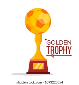 Soccer Golden Trophy Vector. 