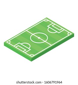 Soccer green field icon. Isometric of soccer green field vector icon for web design isolated on white background