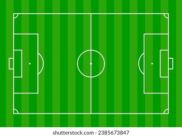 The soccer ground on green background