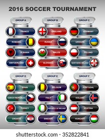 soccer group template, vector illustration