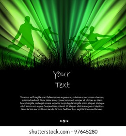 Soccer grunge poster, vector illustration