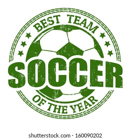 Soccer grunge rubber stamp on white, vector illustration