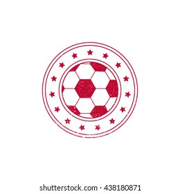 Soccer. Grunge vintage stamp. Vector illustration.
