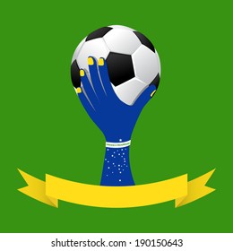 Soccer in hand abstract background can used for template or web design.EPS10