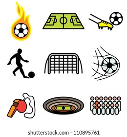 soccer hand drawn icons in vector