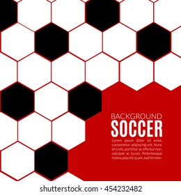 Soccer hexagonal background design template. Football or soccer poster banner layout.