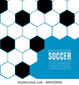 Soccer hexagonal background design template. Football or soccer poster banner layout.