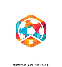 Soccer home vector logo design. Soccer place logo concept.	