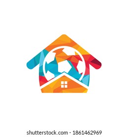 Soccer home vector logo design. Soccer place logo concept.	
